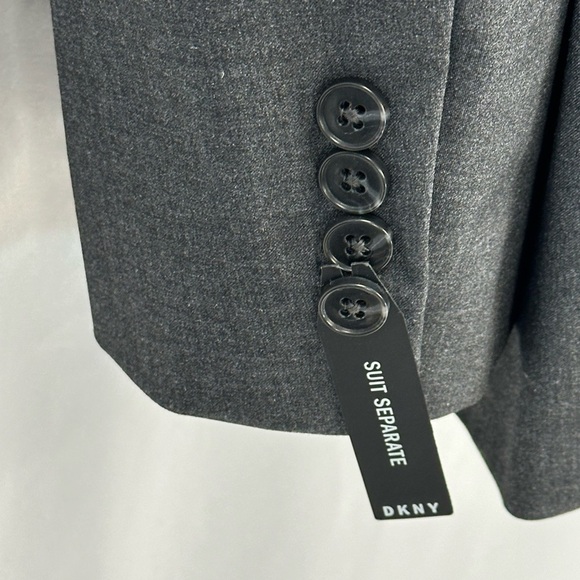 DKNY Single Breasted Double Button Blazer Suit Jacket - Charcoal - size 46R - Picture 3 of 8